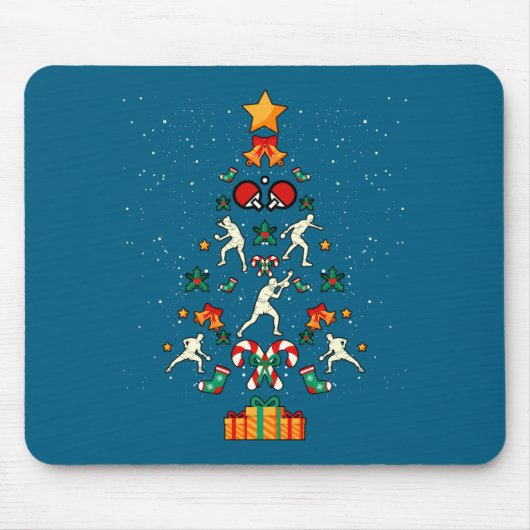Table Tennis Ng Ng Player Christmas Tree Xmas Long Mousepad (Vorne)
