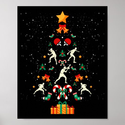 Table Tennis Ng Ng Player Christmas Tree Xmas Long Poster (Vorne)