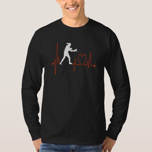 Table Tennis Player Heartbeat EKG Pulse Line Ping T-Shirt (Vorderseite)