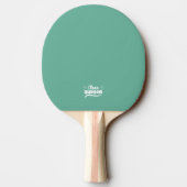 Table Tennis Player - White Name on Teal Blue Tischtennis Schläger (Rückseite)