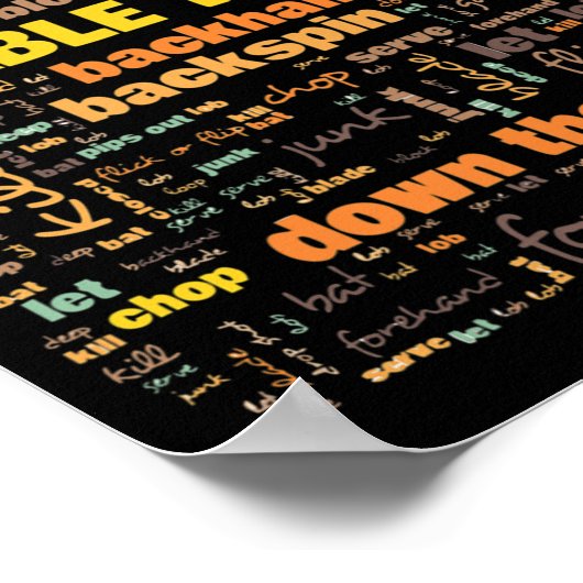 Table Tennis Terminology Commonly Used Terms Poster (Ecke)