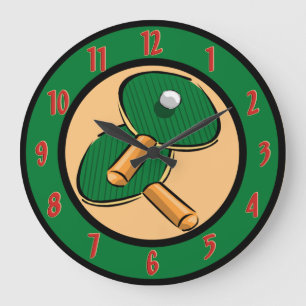 Table Tennis Wall Clock Große Wanduhr