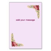 Table Tent Sign Table Number Tischnummer (Rückseite)