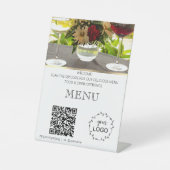 *~*Table Tent tabletop Restaurant Menü Upload QR Sockelschild (Vorderseite)