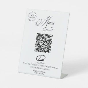 *~*Table Tent tabletop Simple Resaturing Logo QR Sockelschild