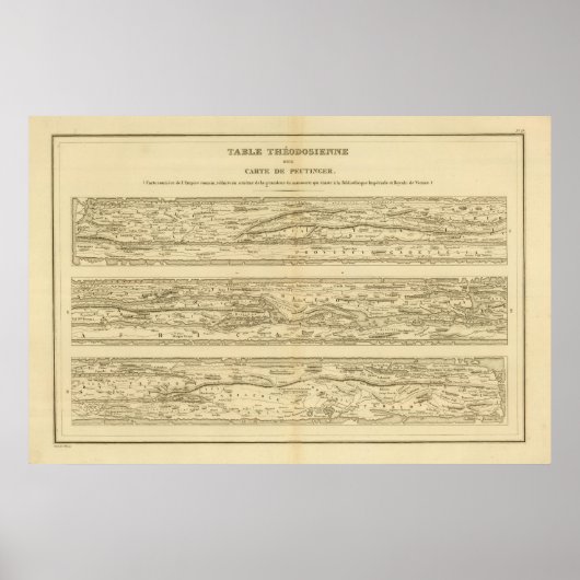 Table Theodosian Dite Card Peutinger Poster (Vorne)