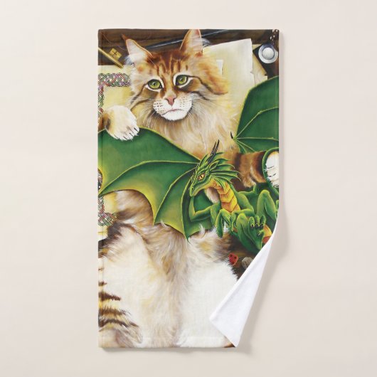 Table Top Gaming Dragon Cat Badhandtuch Set (Handtuch)