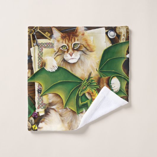 Table Top Gaming Dragon Cat Badhandtuch Set (Waschlappen)