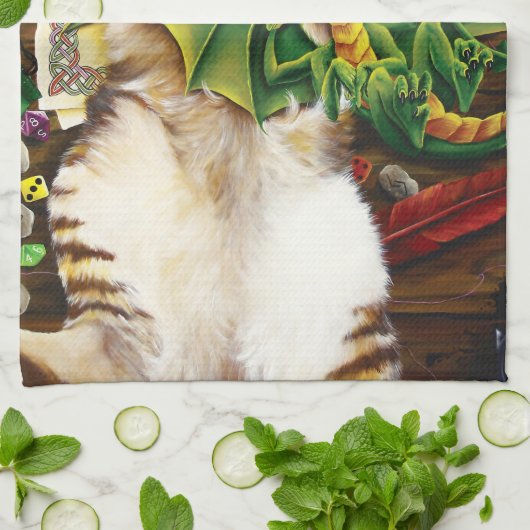 Table Top Gaming Dragon Cat Geschirrtuch (Gefaltet)