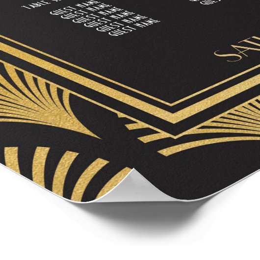 Table Wedding Gatsby Art Deco 1920s 20 Sitzplan P Poster (Ecke)