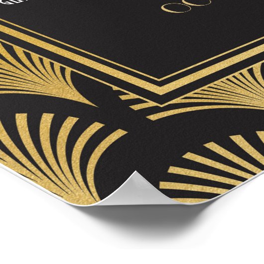 Table Wedding Gatsby Art Deco 1920s Plakatsitze Poster (Ecke)