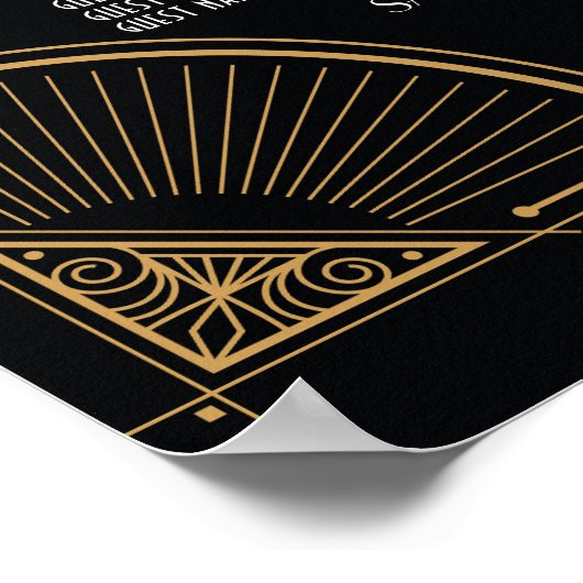 Table Wedding Gatsby Art Deco Poster 20 Sitzplätze (Ecke)