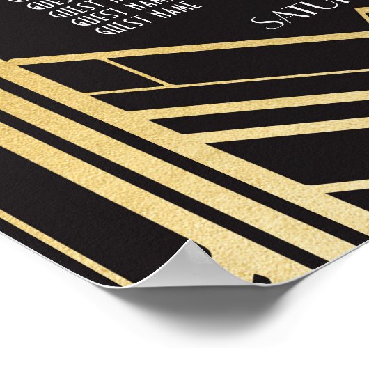 Table Wedding Gatsby Art Deco Poster 20 Sitzplätze (Ecke)