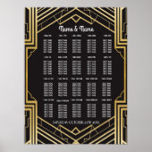 Table Wedding Gatsby Art Deco Poster 20 Sitzplätze (Vorne)