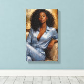 Tableau Déco ( Blue Beauty ) Art Déco Leinwanddruck (Insitu (Holzboden))