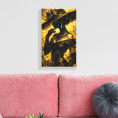 Tableau Déco (Elégance Or Noir )  Leinwanddruck (Insitu (Wohnzimmer))