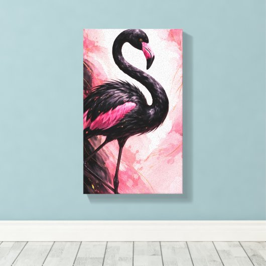 Tableau Déco (Flamant Noir)  Leinwanddruck (Insitu (Holzboden))