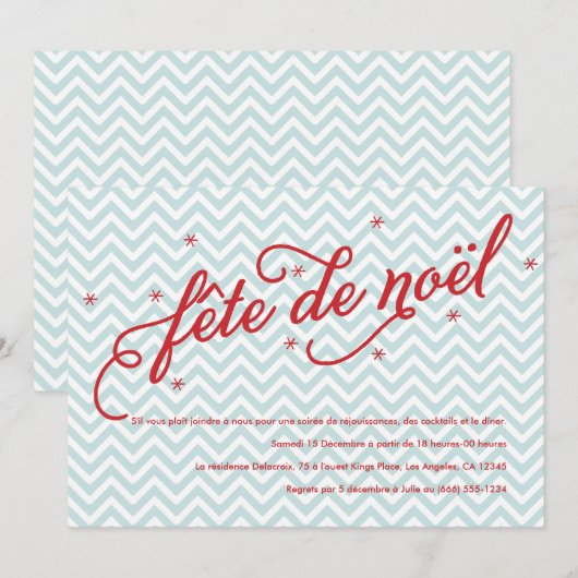 Tableau Soirée Fête de Noël Inviter Einladung (Vorne/Hinten)