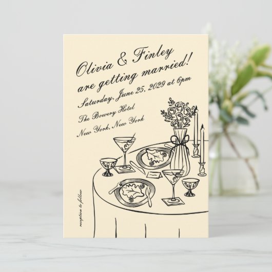 Tableau Wedding Invitation Einladung (Stehend Vorderseite)