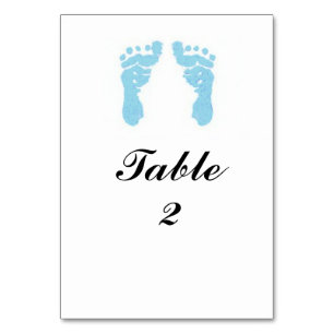 Tablecard "Baby Boy Footprints" Tischnummer