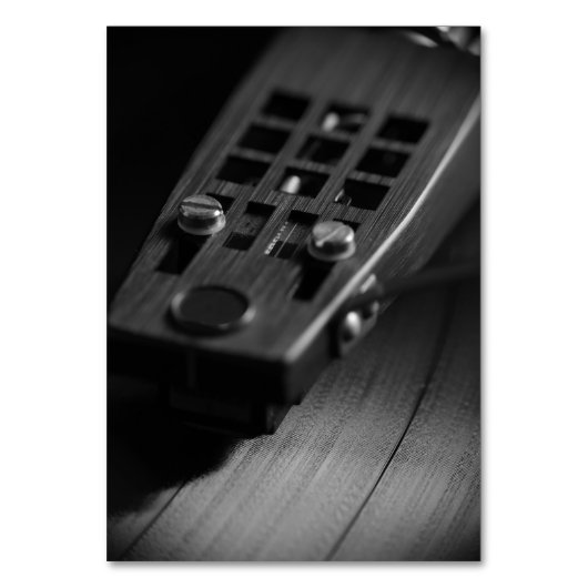 TableCard: Vinyl Record auf Turntable. Retro-Thema Tischnummer (Rückseite)