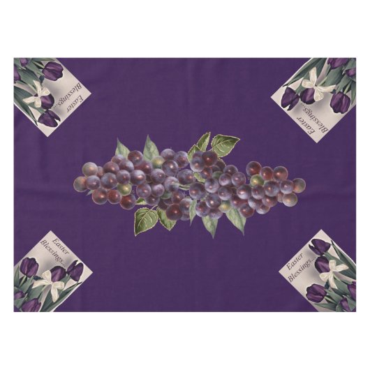 Tablecloth 52x70 Ostersegmente Trauben und Tulip Tischdecke (Vorderseite (Horizontal))