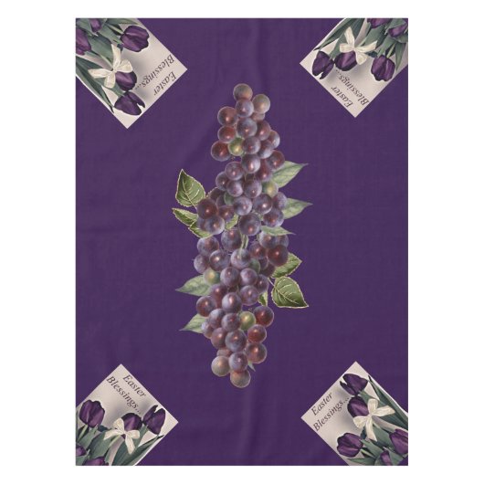 Tablecloth 52x70 Ostersegmente Trauben und Tulip Tischdecke (Vorderseite)