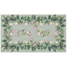 Tablecloth 60"x104" Tulips on the Vine in Sage