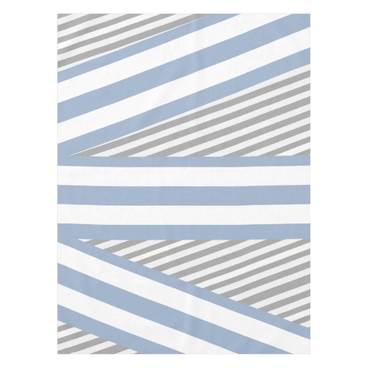 Tablecloth Abstrakt Stripe Grau Blau Weiß Tischdecke (Vorderseite)