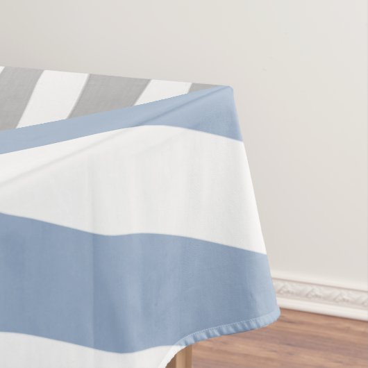 Tablecloth Abstrakt Stripe Grau Blau Weiß Tischdecke (Beispiel)
