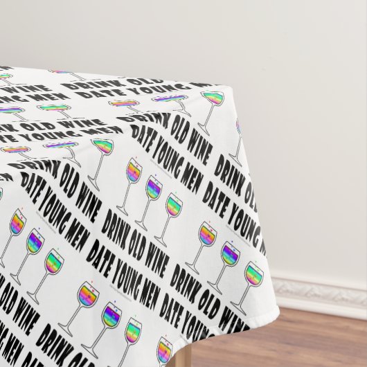 TABLECLOTH - ALTER WEIN GETRÄNKEN, DATUM JUNGE MÄN TISCHDECKE (Beispiel)