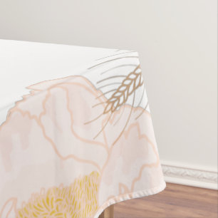 Tablecloth Baby Pink Cosmos auf Weiß Tischdecke