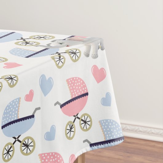 Tablecloth Baby Stroller Stork Pink Blue Elephant Tischdecke (Beispiel)