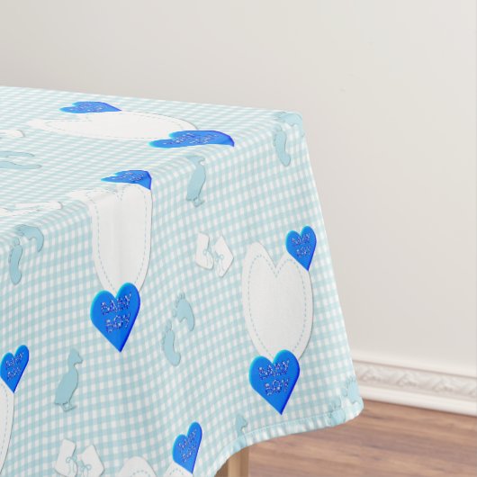Tablecloth Blue White Kariert Baby Boy Tischdecke (Beispiel)
