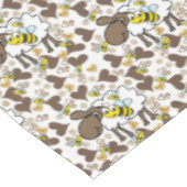 Tablecloth Brown Hearts Sheep Bumblebee Tischdecke (Schrägansicht)