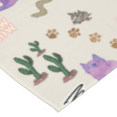Tablecloth Cat Fish Cactus Paws Meow Tischdecke (Schrägansicht)