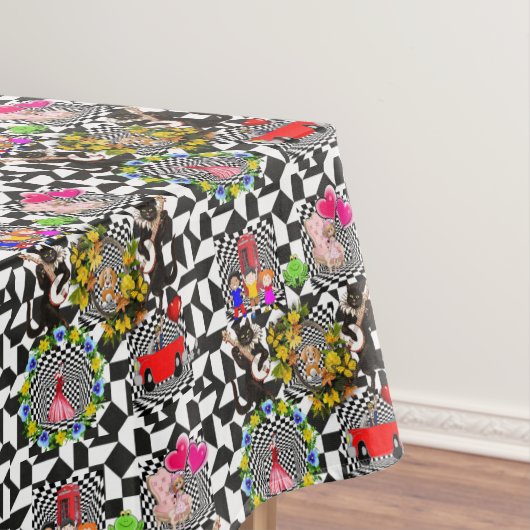 Tablecloth Cats Feline Hund Vintag Tischdecke (Beispiel)