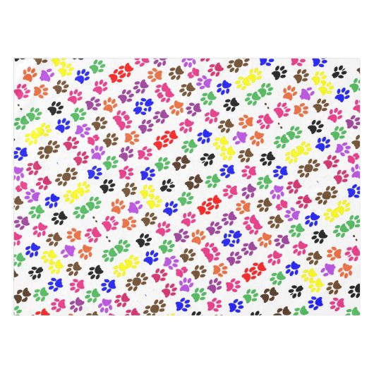 Tablecloth Colorful Colors Paw Prints Tischdecke (Vorderseite (Horizontal))