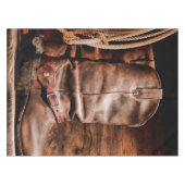 Tablecloth Cowboy Stiefel Barn Holz Rustikales Lan Tischdecke (Vorderseite (Horizontal))