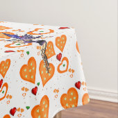 Tablecloth Fairy Orange Hearts Tischdecke (Beispiel)
