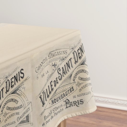 Tablecloth France Paris beige schwarz Tischdecke (Beispiel)