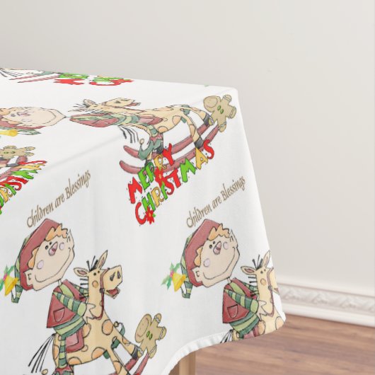Tablecloth, Frohe Weihnachtskinder sind Segnungen Tischdecke (Beispiel)