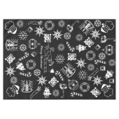 Tablecloth, Frohe Weihnachtsmarke schwarz-weiß Tischdecke (Vorderseite (Horizontal))
