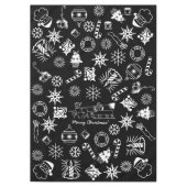 Tablecloth, Frohe Weihnachtsmarke schwarz-weiß Tischdecke (Vorderseite)