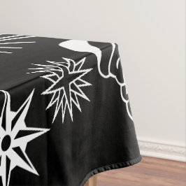 Tablecloth, Frohe Weihnachtsmarke schwarz-weiß Tischdecke