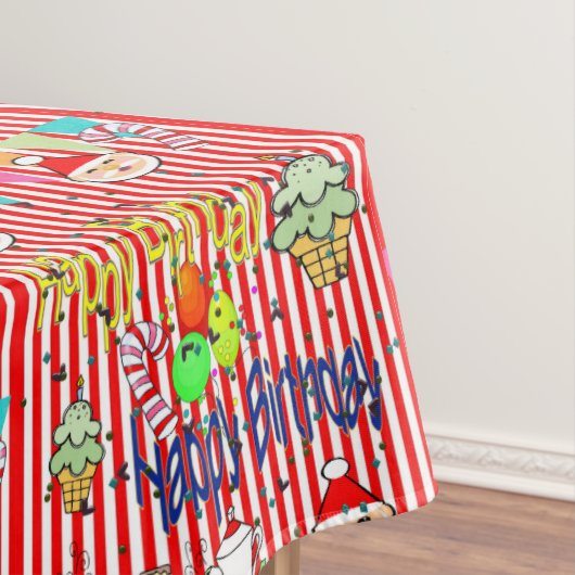 Tablecloth, Frohe Weihnachtsstreifen glücklich Geb Tischdecke (Beispiel)