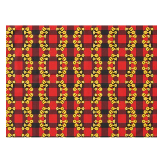 Tablecloth Giraffe Rotes Schwarzes Kariert Tischdecke (Vorderseite (Horizontal))