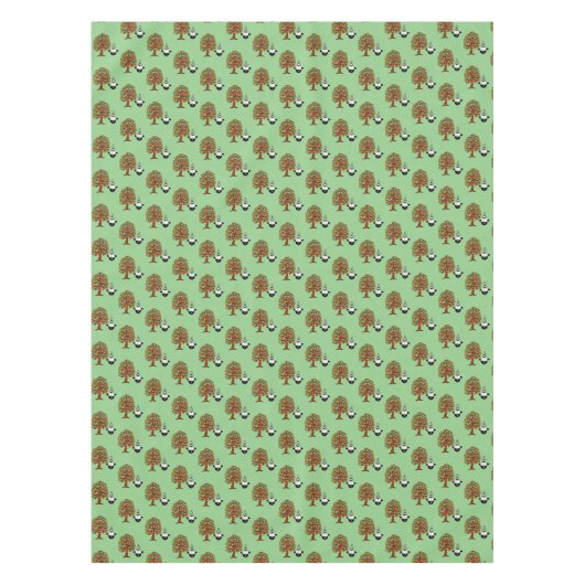 Tablecloth Green Black Sheep Trees Tischdecke (Vorderseite)