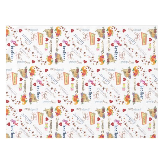 Tablecloth Happy Thanksgiving Segne unsere Zuhause Tischdecke (Vorderseite (Horizontal))