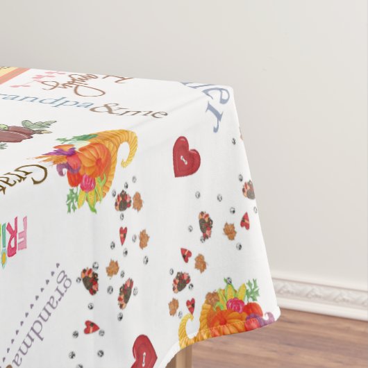 Tablecloth Happy Thanksgiving Segne unsere Zuhause Tischdecke (Beispiel)